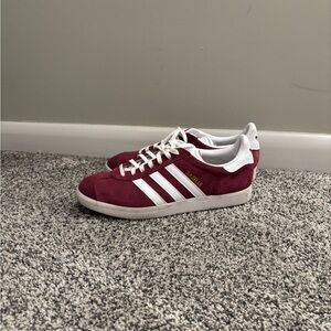 Adidas Gazelle Maroon and White Shoes